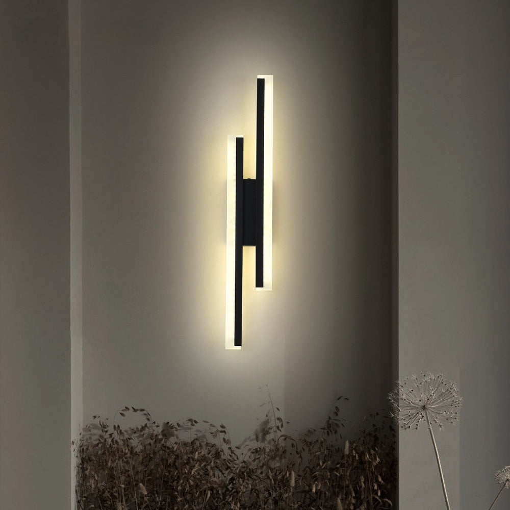 Modern double line wall lamp with creative art design for hotel stairs and aisle background lighting