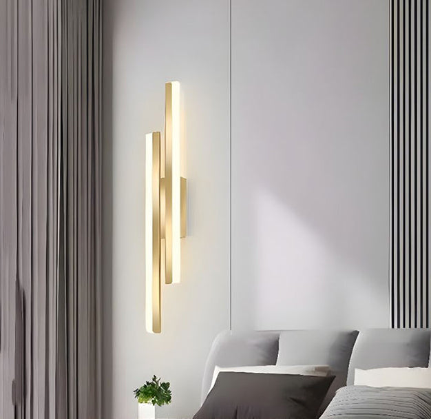 Modern double line wall lamp with creative art design for hotel stairs and aisle background lighting